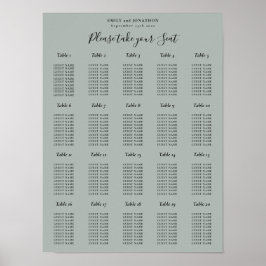 Poster Gráfico de Assentos de Mesa 20 Sage Verde