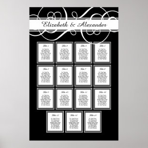 Póster Gráfico de Assentos de Mesa Clássico Elegante 15