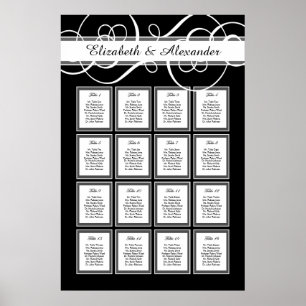Póster Gráfico de Assentos de Mesa Clássico Elegante 16