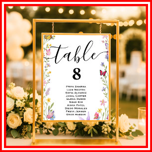 Poster Gráfico de Assentos de Mesa de Casamento de Flor S