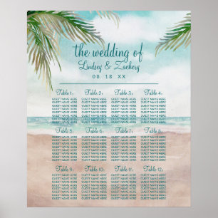 Poster Gráfico de Assentos de Mesa de Casamento de Ilha B