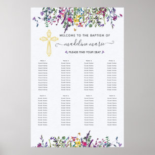 Poster Gráfico de Assentos de Mesa de Flores Selvagens
