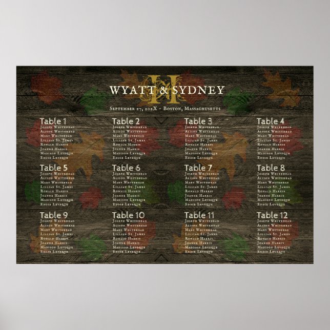 Poster Gráfico de Assentos de Mesa de Madeira Escura (Frente)