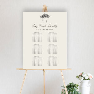 Poster Gráfico de Assentos de Mesa do Casamento de Palm T