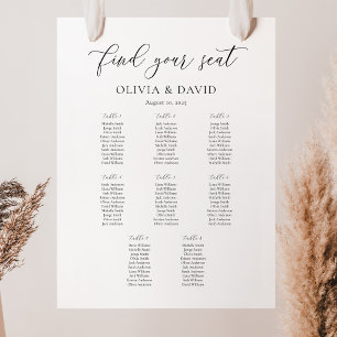 Poster Gráfico de Assentos de mesa do Script Elegante 8