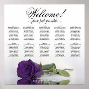 Poster Gráfico de Assentos de Mesa Real Elegante Rosa 10
