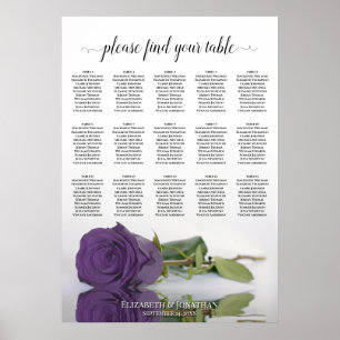 Poster Gráfico de Assentos de Mesa Rosa 15 Roxo Ametist