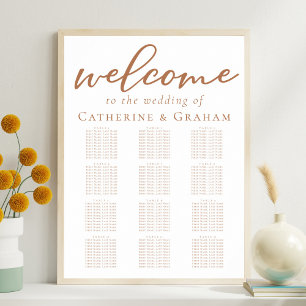 Poster Gráfico de Assentos de Mesa Sienna Brown Script We