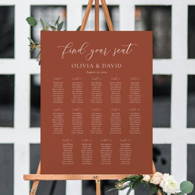 Poster Gráfico de Assentos de Mesa Terracota Boho Elegant (Criador carregado)