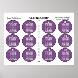 Poster Gráfico de Assentos de Mesa Violet 12