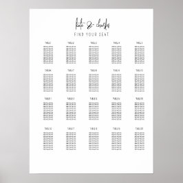 Poster Gráfico de assentos de Nomes Personalizados Modern