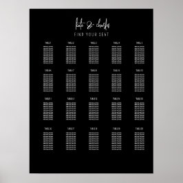 Poster Gráfico de assentos de Nomes Personalizados Modern