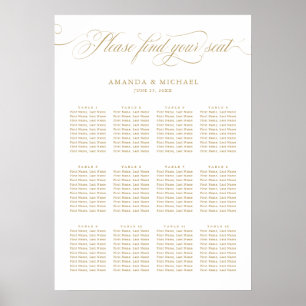 Poster Gráfico de Assentos de ouro para eterno com caligr