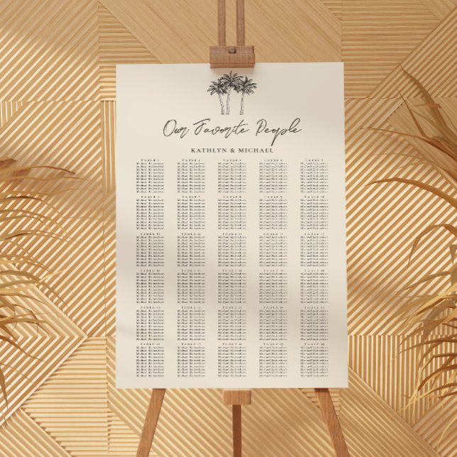 Poster Gráfico de Assentos de Palm Tree Beach Wedding 30  (Criador carregado)