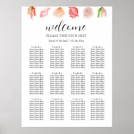 Poster Gráfico de Assentos de Praia de Verão de Aquarela