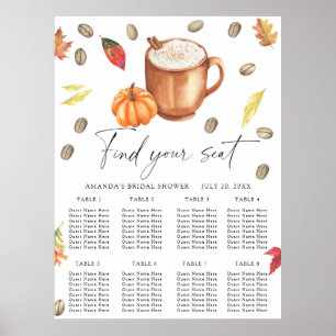Poster Gráfico de assentos de Pumpkin e Café