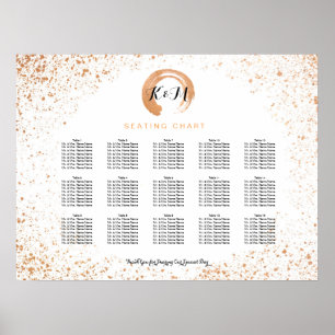 Póster Gráfico de Assentos de Recepção de casamento de Co