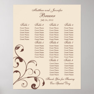 Póster Gráfico de Assentos de recepção de casamento - Tam