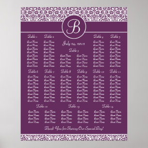 Poster Gráfico de Assentos de recepção de casamento - Tam