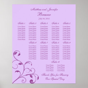 Poster Gráfico de Assentos de recepção de casamento - Tam