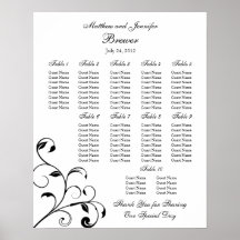 Gráfico de Assentos de recepção de casamento - Tam