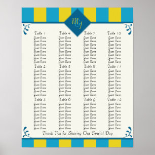 Póster Gráfico de Assentos de recepção de casamento - Tam
