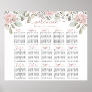 Poster Gráfico de assentos de rosa boho empoeirado flora