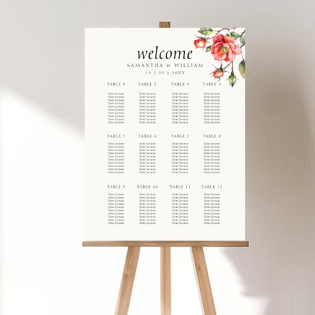 Poster Gráfico de assentos de Rosa de flor de aquarela (Criador carregado)