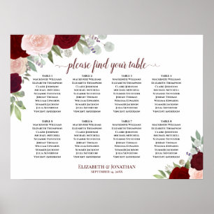 Poster Gráfico de Assentos de Rosas Vermelhas e Rosa - Me