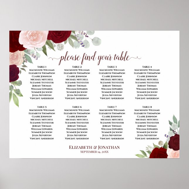 Poster Gráfico de Assentos de Rosas Vermelhas e Rosa - Me (Frente)