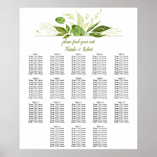 Poster Gráfico de Assentos de Ucalyptus Botânicos