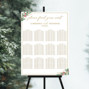 Poster Gráfico de Assentos do Casamento no inverno Elegan