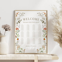 Poster Gráfico de Assentos do Casamento outono de Flor La