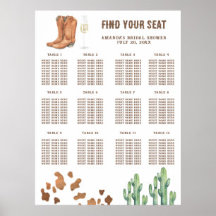 Poster Gráfico de assentos do Chá de panela de inicializa