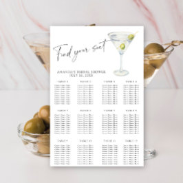 Poster gráfico de assentos do Chá de panela Martini