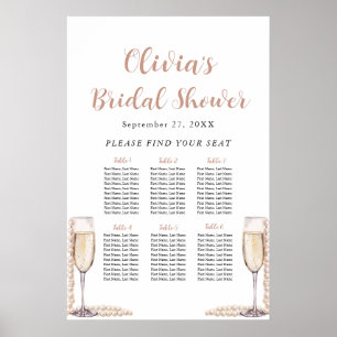 Poster Gráfico de assentos do Chá de panela Prosecco