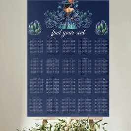 Poster Gráfico de Assentos do Estilo Mexicano Quinceañera