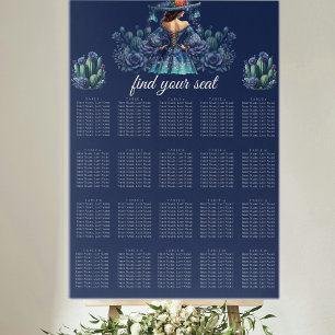 Poster Gráfico de Assentos do Estilo Mexicano Quinceañera