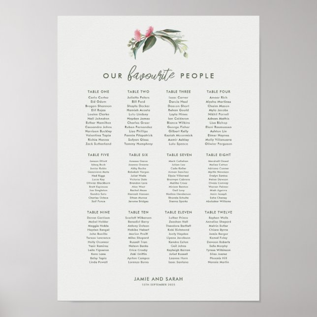 Poster Gráfico de Assentos do Flor de Goma Nativa Austral (Frente)