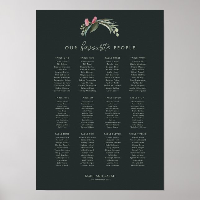 Poster Gráfico de Assentos do Flor de Goma Nativa Austral (Frente)