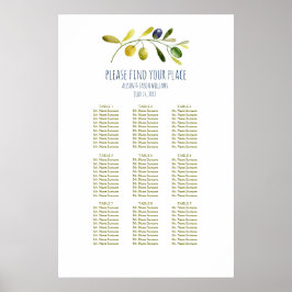 Póster Gráfico de assentos do janto de casamento do Olive