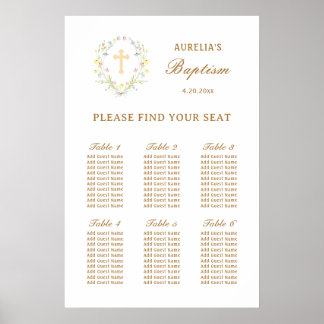 Poster Gráfico de Assentos do Pastel Wildflower