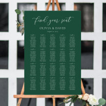 Gráfico de Assentos Elegante Verde Esmeralda para 