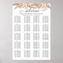 Gráfico de Assentos Florais Chic Bohemian