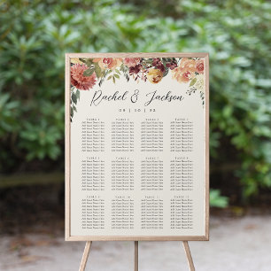 Poster Gráfico de Assentos Florais De Casamentos Rustic B