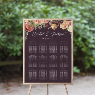 Poster Gráfico de Assentos Florais De Casamentos Rustic B