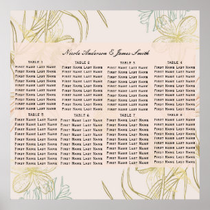 Poster Gráfico de Assentos Floral Botânico Tropical Elega