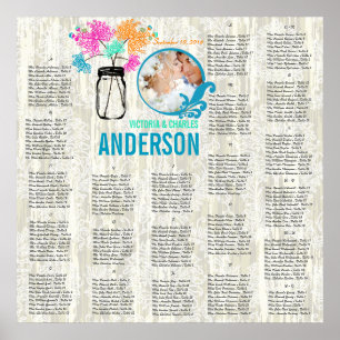 Póster Gráfico de Assentos Floral Vintage Moderno em Pote