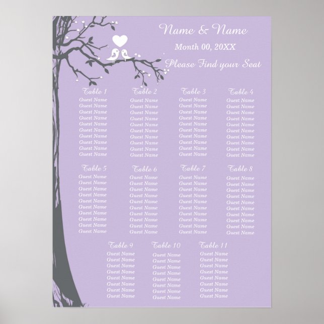 Poster Gráfico de Assentos Lavendar (Frente)