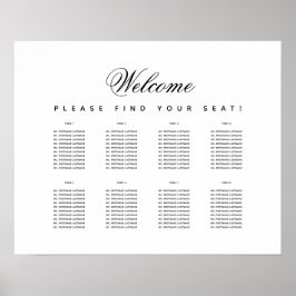 Poster Gráfico de assentos minimalista preto e branco com